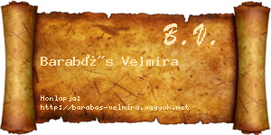 Barabás Velmira névjegykártya